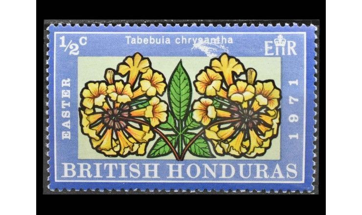 Британский Гондурас 1971 г. "Местные растения" (дефект)