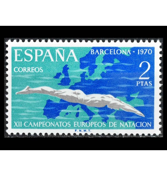 Испания 1970 г. "Чемпионат Европы по плаванию, Барселона"
