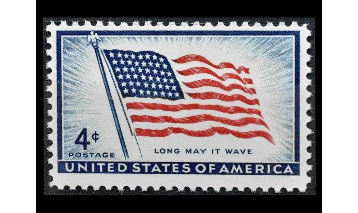 США 1957 г. "100 лет американскому флагу"