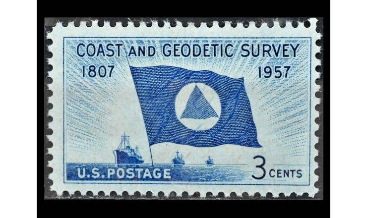США 1957 г. "150 лет береговой и геодезической службе"
