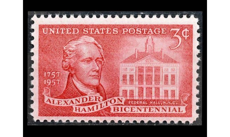 США 1957 г. "Александр Гамильтон и Федерал-холл"