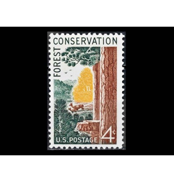 США 1958 г. "100 лет охране лесов" 