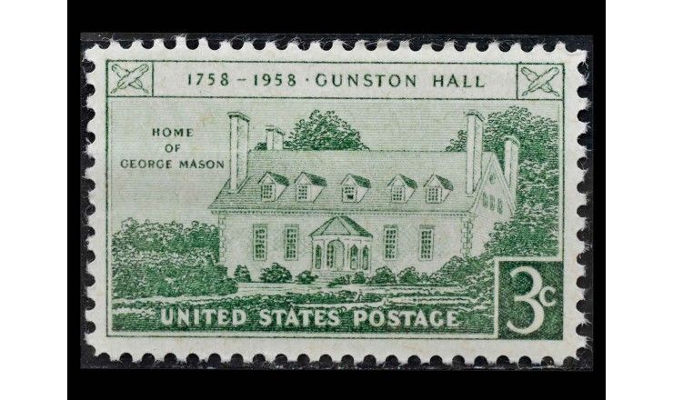 США 1958 г. "Ганстон-холл, Вирджиния" 