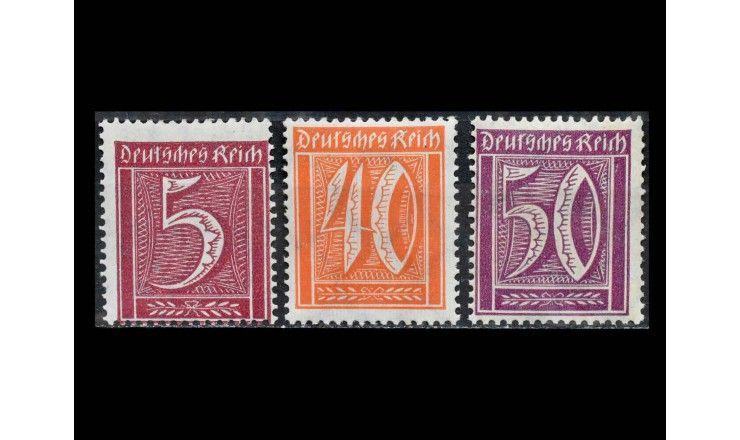 Германия (Веймарская республика) 1921 г. "Цифры, Рабочие, Почтовый рожок, Крестьяне" 