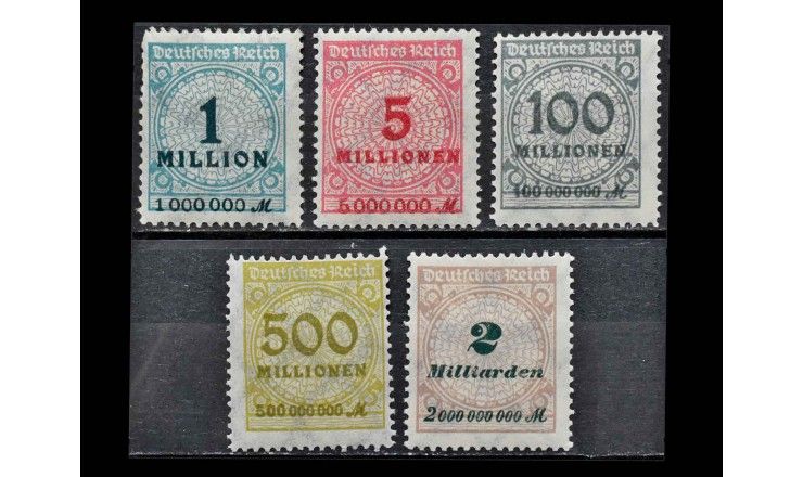 Германия (Веймарская республика) 1923 г. "Цифры в круге с розетками"  