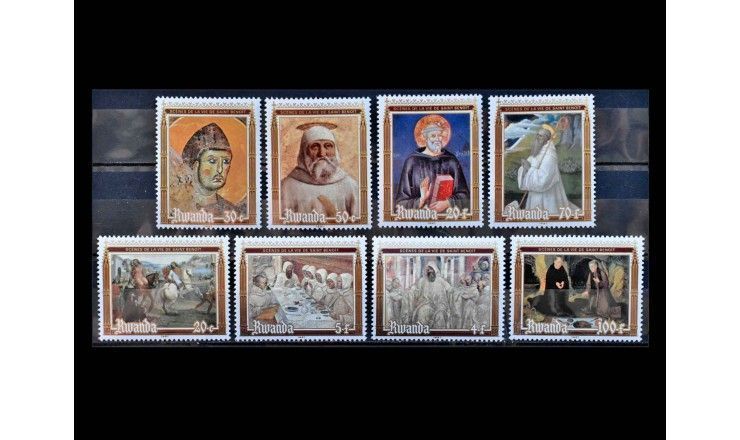 Руанда 1981 г. "1500 лет со дня рождения святого Бенедикта Нурсийского: Картины"