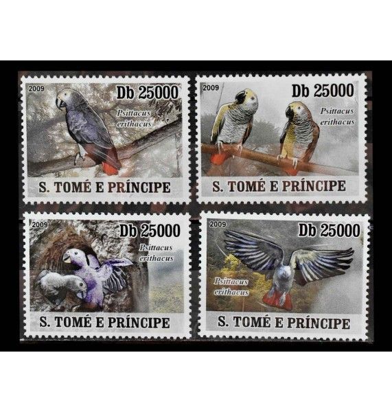 Сан-Томе и Принсипи 2009 г. "Всемирный фонд дикой природы: Серый попугай"