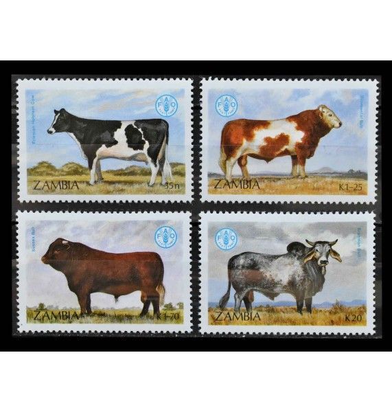 Замбия 1987 г. "Всемирный день продовольствия: Крупный рогатый скот"