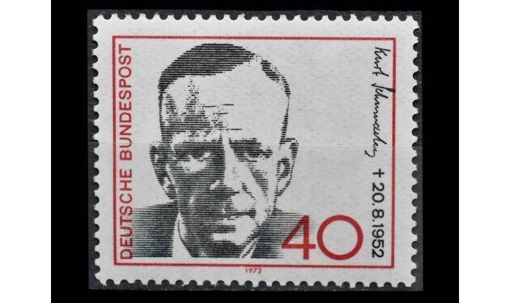 ФРГ 1972 г. "20 лет со дня смерти Курта Шумахера"