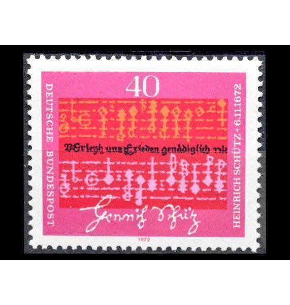 ФРГ 1972 г. "300 лет со дня смерти Генриха Шютца"