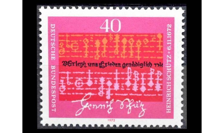 ФРГ 1972 г. "300 лет со дня смерти Генриха Шютца"