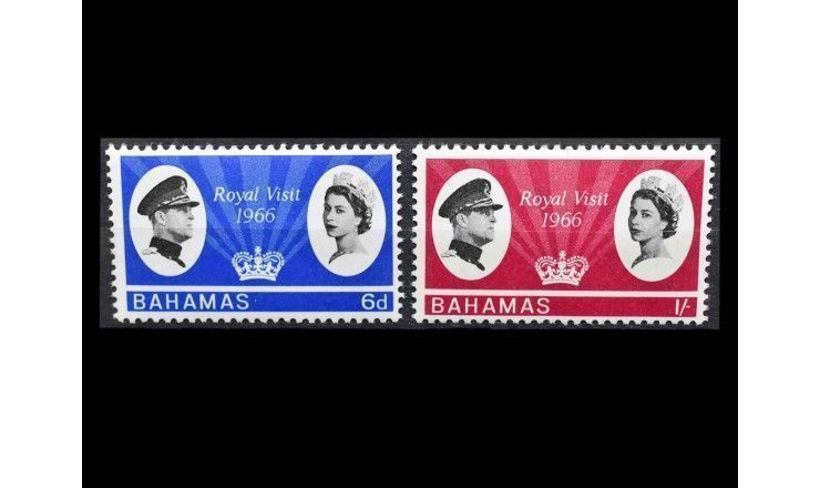 Багамские острова 1966 г. "Визит английской королевской пары"