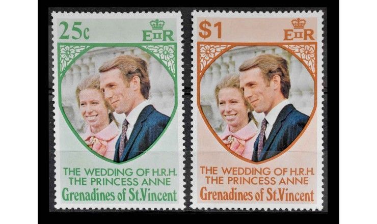 Гренадины и Сент Винсент 1973 г. "Свадьба принцессы Анны и Марка Филлипса"