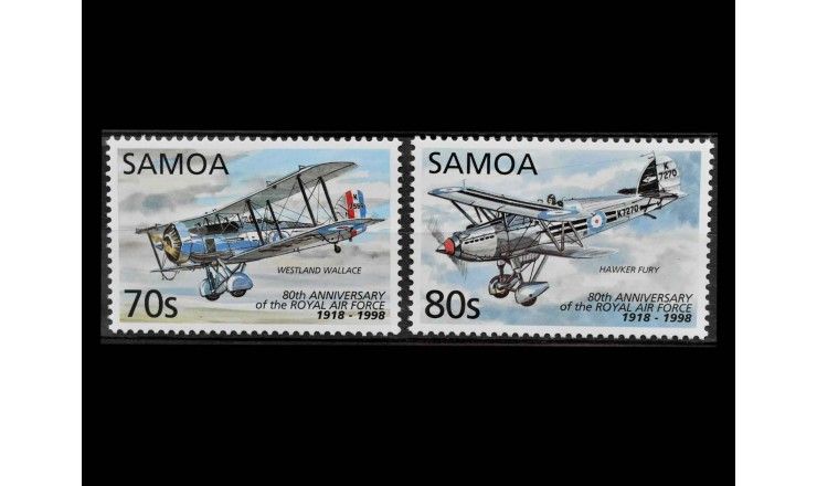 Самоа 1998 г. "80 лет Королевским военно-воздушным силам: Самолеты"