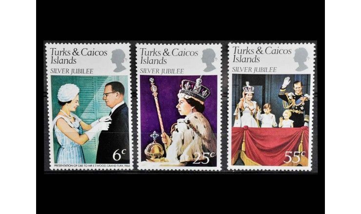 Теркс и Кайкос 1977 г. "25 лет правления королевы Елизаветы II"