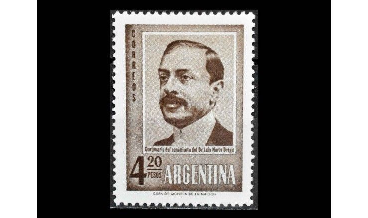 Аргентина 1960 г. "100 лет со дня рождения Луиса Марии Драго, политика"
