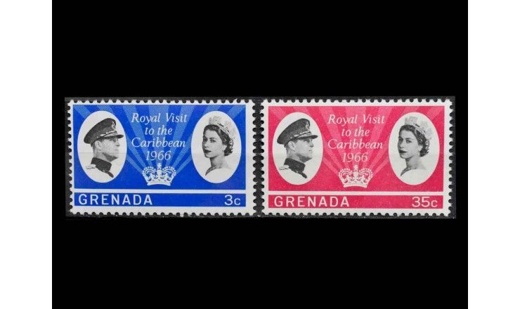 Гренада 1966 г. "Визит английской королевской четы"