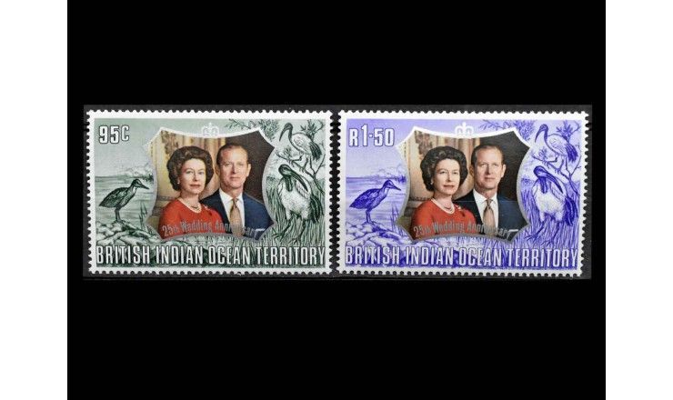 Британские территории в Индийском океане 1972 г. "Серебряная свадьба английской королевской пары"