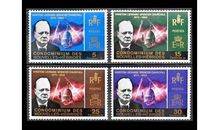 Новые Гебриды 1966  г. "Уинстон Спенсер Черчилль" (французский выпуск)