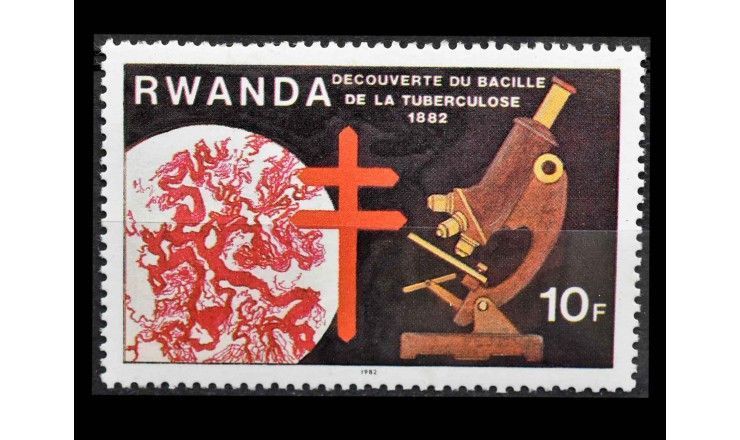 Руанда 1982 г. "100-летие открытия Робертом Кохом возбудителя туберкулеза"