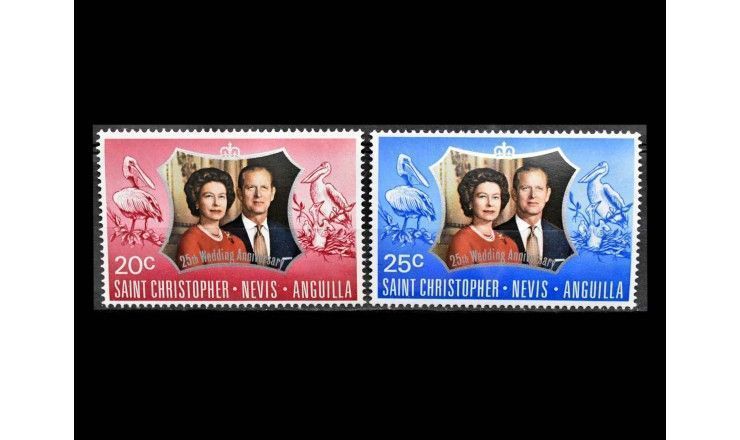 Сент-Кристофер-Невис-Ангилья 1972 г. "Серебряная свадьба английской королевской пары"