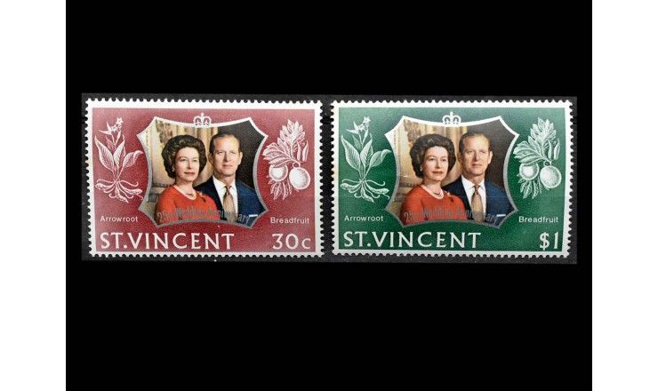 Сент-Винсент и Гренадины 1972 г. "Серебряная свадьба английской королевской пары"