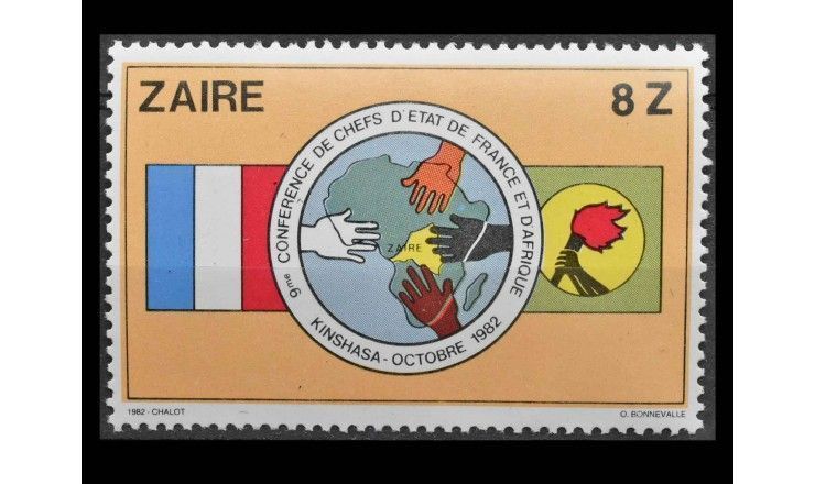 Заир 1982 г. "9-я конференция глав государств Франции и Африки, Киншаса"