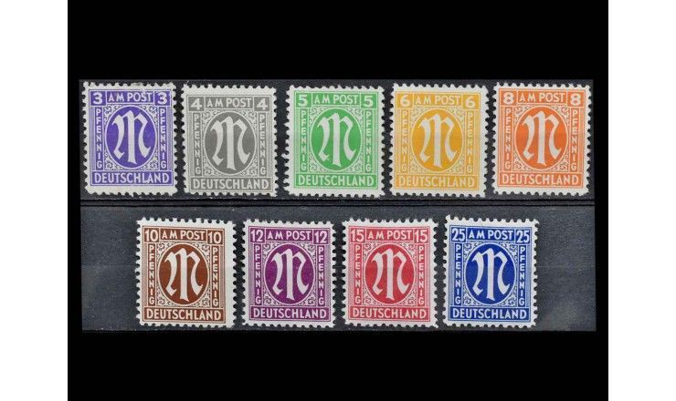 Германия (Бизония ) 1945/1946 гг. "Стандартные марки: "М" в овале" (американская печать) 