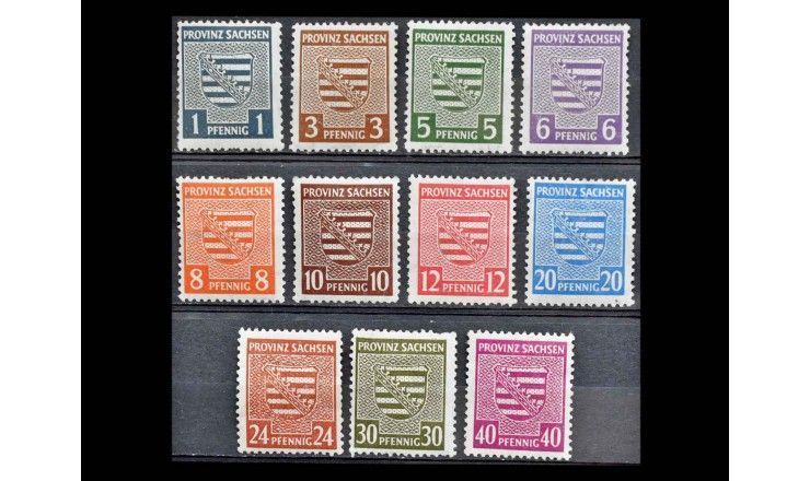 Германия (Советская оккупация, Саксония) 1945 г. "Стандартные марки: Гербы" 
