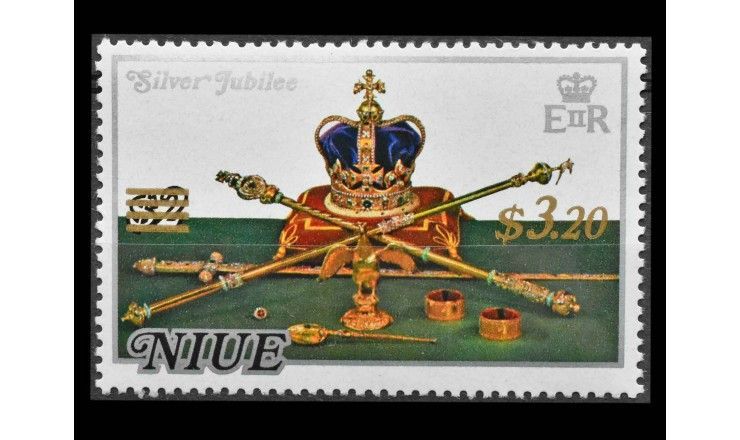 Ниуэ 1977 г. "25 лет правления королевы Елизаветы II" (надпечатка)