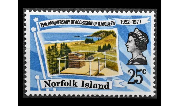 Остров Норфолк 1977 г. "25 лет правления королевы Елизаветы II"