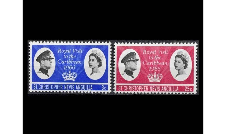 Сент-Кристофер-Невис-Ангилья 1966 г. "Визит английской королевской четы"