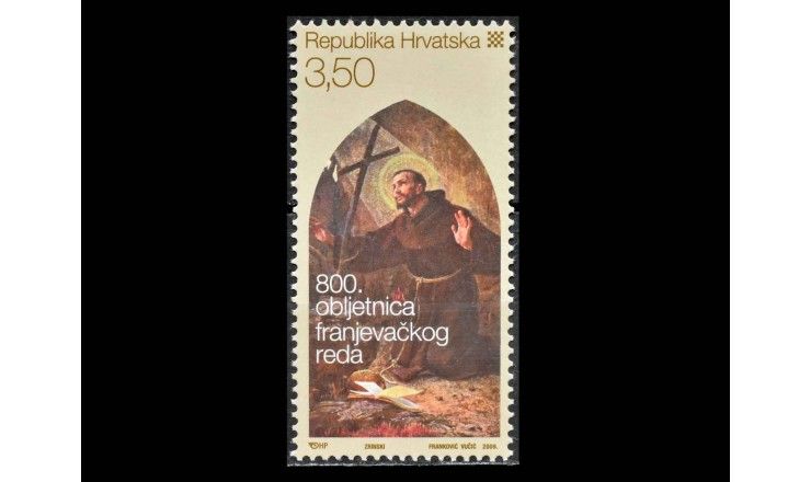 Хорватия 2009 г. "800 лет Ордену францисканцев: Франциск Ассизский"