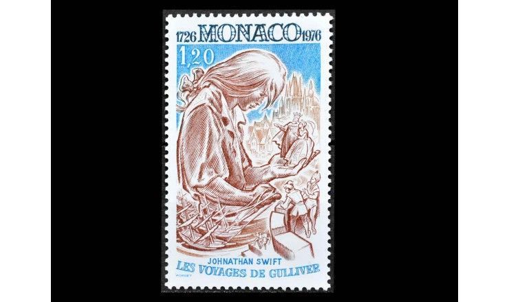Монако 1976 г. "250 лет со дня первой публикации романа "Путешествия Гулливера"