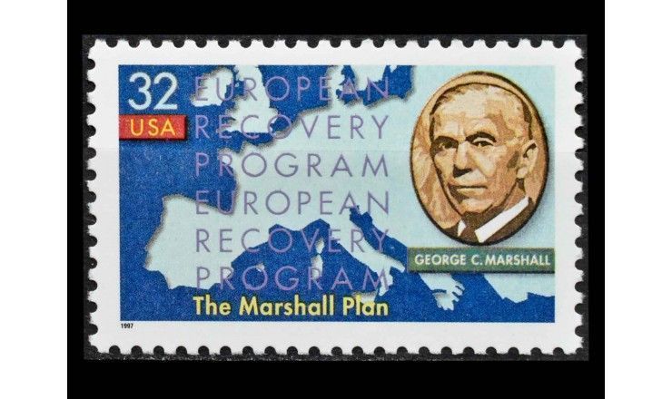 США 1997 г. "50 лет плану Маршалла: Джордж Маршалл"