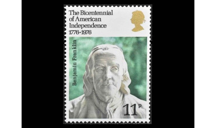 Великобритания 1976 г. "200 лет независимости США: Бенджамин Франклин"