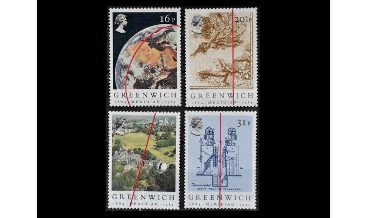 Великобритания 1984 г. "100 лет со дня определения Гринвичского меридиана"