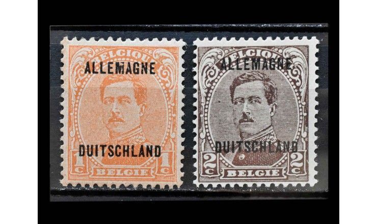 Бельгия 1919 г. "Король Альберт I с надпечаткой "ALLEMAGNE DUITSCHLAND" (надпечатка)