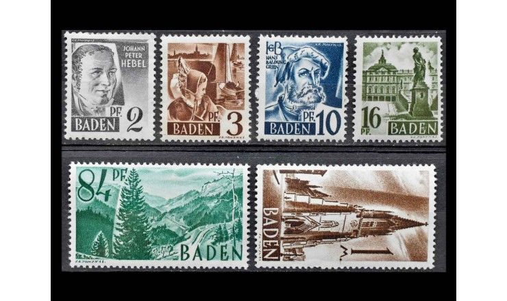 Баден (Французская оккупация) 1947 г. "Личности и достопримечательности Бадена" 