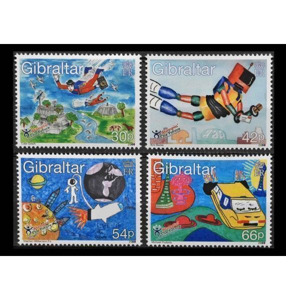 Гибралтар 2000 г. "Международный конкурс детских рисунков "Будущее на почтовых марках"