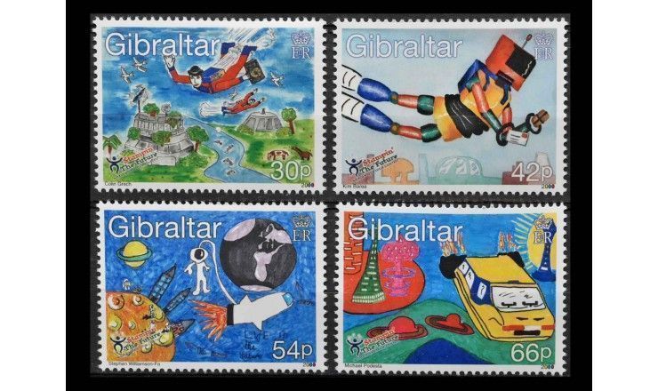 Гибралтар 2000 г. "Международный конкурс детских рисунков "Будущее на почтовых марках"