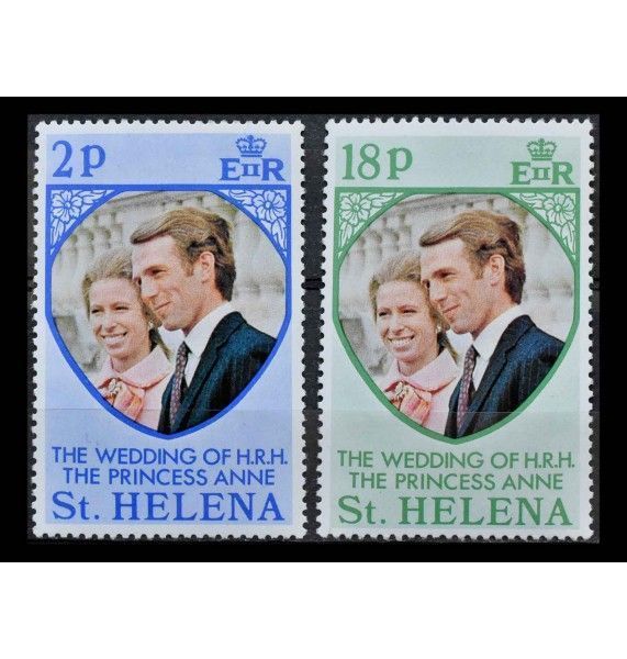 Остров Святой Елены 1973  г. "Свадьба принцессы Анны и Марка Филлипса"