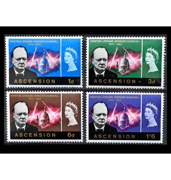 Остров Вознесения 1966 г. "Уинстон Спенсер Черчилль" (дефект)