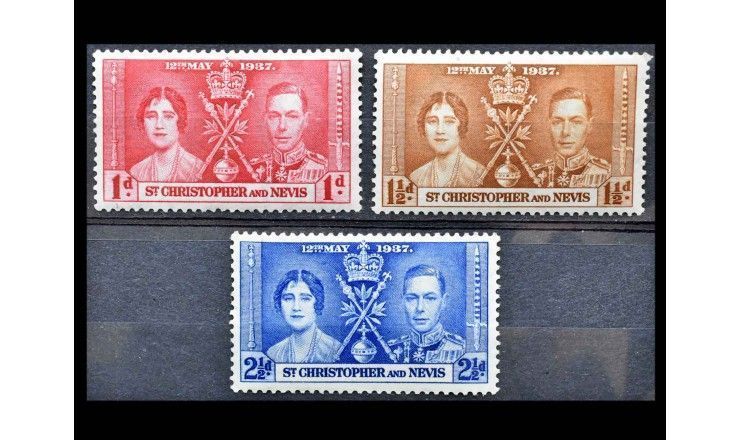 Сент-Китс и Невис 1937 г. "Коронация короля Георга VI и королевы Елизаветы" 