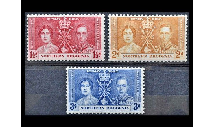 Северная Родезия 1937 г. "Коронация короля Георга VI и королевы Елизаветы" 