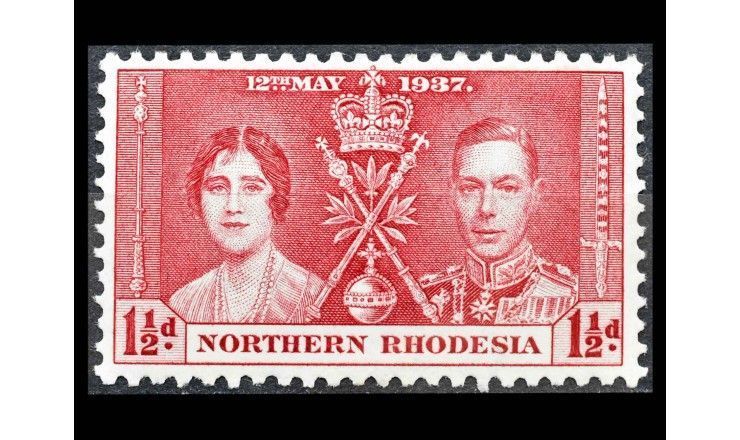 Северная Родезия 1937 г. "Коронация короля Георга VI и королевы Елизаветы"