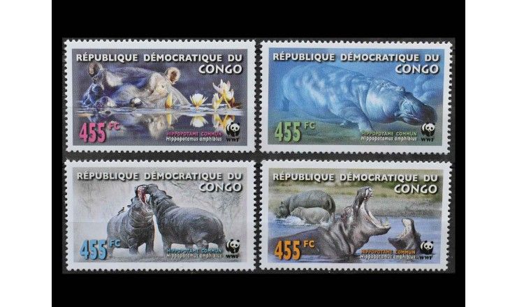ДР Конго 2006 г. "Всемирный фонд дикой природы: Бегемоты"
