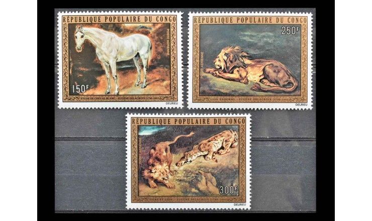 Республика Конго 1973 г. "Картины Эжена Делакруа"