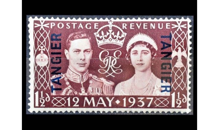 Танжер (британская почта) 1937 г. "Коронация короля Георга VI и королевы Елизаветы" (надпечатка)