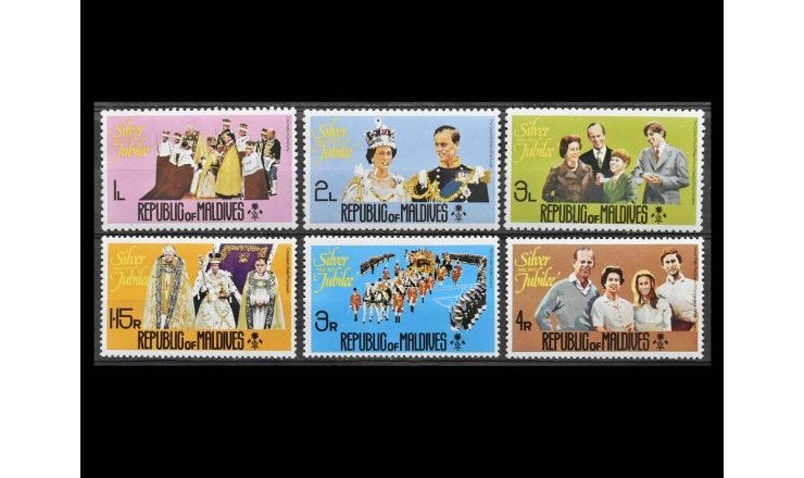 Мальдивы 1977 г. "25 лет правления королевы Елизаветы II" 